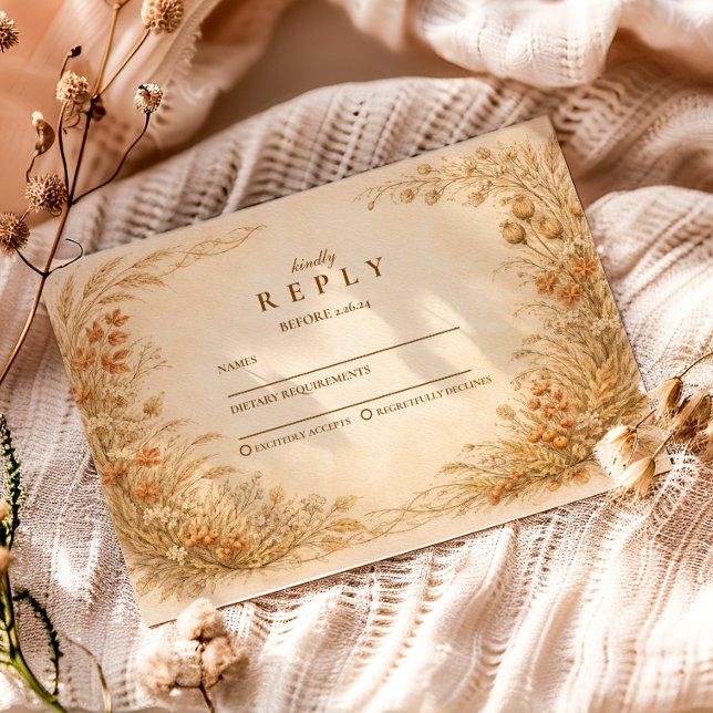 Vintage Wildflower Graduation Party RSVP Karte (Von Creator hochgeladen)