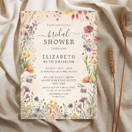 Vintage-Wildflowers-Garten-Braut-Shower Einladung