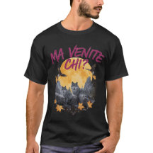 Vintage Wildlife "MA VENITE CHI?" Grafik T-Shirt