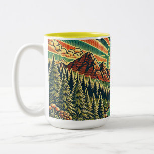 Vintage Wildnis Erlebnis Natur Landschaft Zweifarbige Tasse