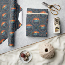 Vintage-Wildnis-Sonnenuntergangs-Mandala-Geometrie