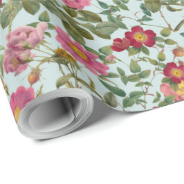 Vintage-Wildrose-Geschenkpapier in Meerwasserglas Geschenkpapier