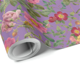 Vintage-Wildrose-Geschenkpapier in Orchideen-Purpl Geschenkpapier