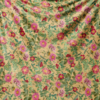 Vintage-Wildrosen-Plüschdecke in warmem Creme Fleecedecke