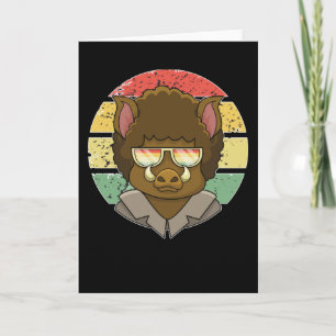 Vintage Wildschwein Natur Spaß Sau Geschenk Karte