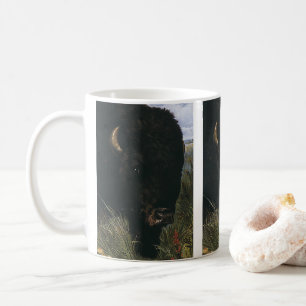 Vintage-Wildtier, Büffel oder Amerikanischer Bison Kaffeetasse