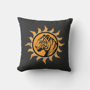 Vintage-Wildtier-Tiger-Sonne Kissen