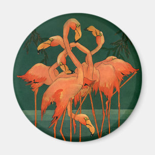 Vintage-Wildtier-Vögel, tropische rosa Flamingos Magnet