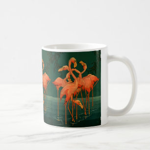 Vintage-Wildtier-Vögel, tropische rosa Flamingos Tasse
