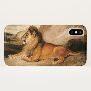 Vintage-Wildtiere, Afrikanischer Löwe in der Savan iPhone X Hülle