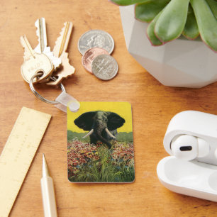 Vintage Wildtiere, Cobra Snake Afrikanischer Elefa Schlüsselanhänger