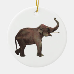 Vintage-Wildtiere, Glück Asiatische Elefanten Keramik Ornament