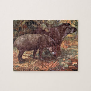 Vintage Wildtiere, Tapire von Winifred Austen Puzzle