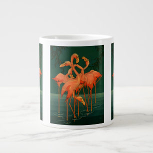 Vintage Wildtiere, tropisch rosa Flamingos Jumbo-Tasse