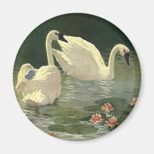 Vintage Wildtiere — Vögel, Viktorianische Weißschw Magnet