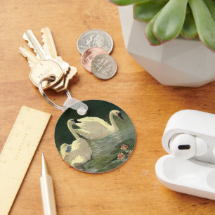 Vintage Wildtiere — Vögel, Viktorianische Weißschw Schlüsselanhänger