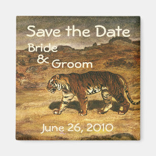 Vintage Wildtierschweine, Save the Date! Magnet