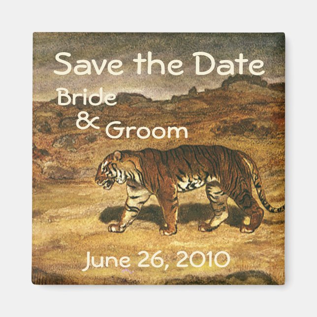 Vintage Wildtierschweine, Save the Date! Magnet (Vorne)