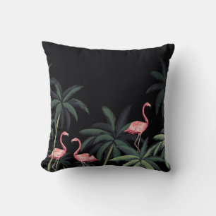 Vintage Wildvögel Flamingo, Palme Kissen