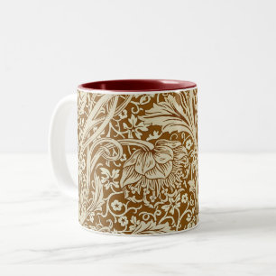 Vintage-William-Morris-Arcadia-Blumen-Kunst-Druck Zweifarbige Tasse