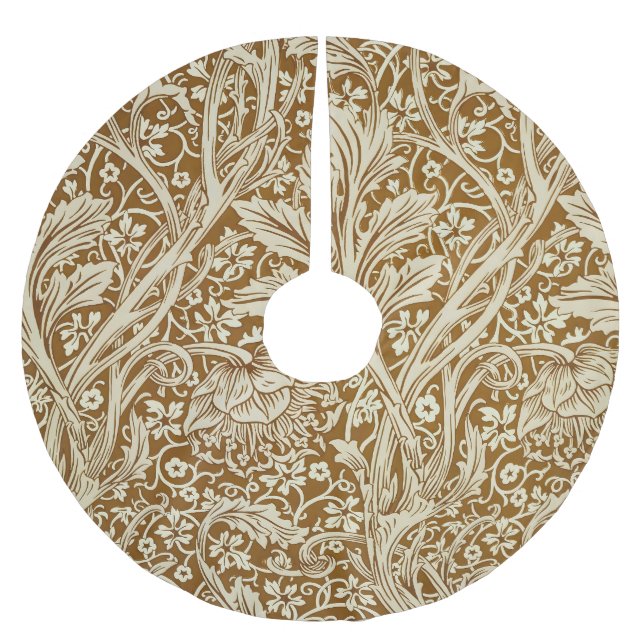 Vintage-William-Morris-Arcadia-Blumen-Kunstdruck Polyester Weihnachtsbaumdecke (Vorderseite)