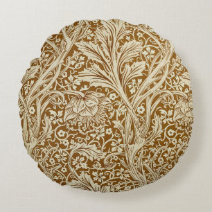 Vintage-William-Morris-Arcadia-Blumen-Kunstdruck Rundes Kissen
