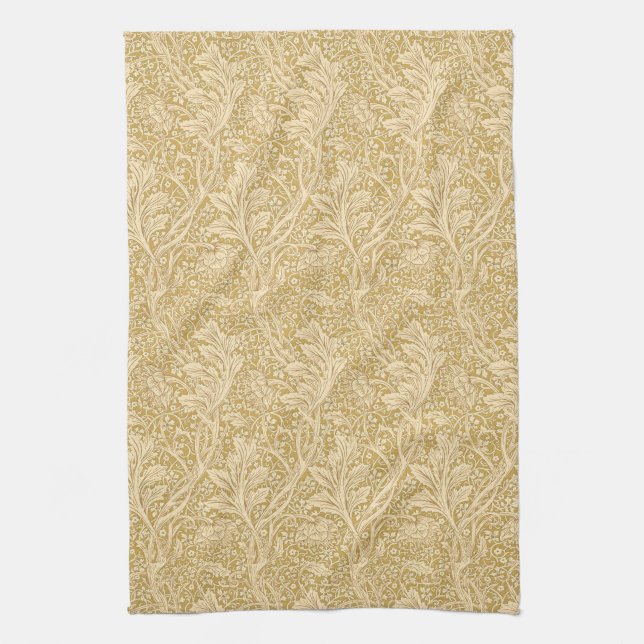 Vintage William Morris Arcadia Gold Nahtlos Geschirrtuch (Vertikal)