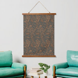 Vintage William Morris Arcadia Nahtlos Wandteppich Mit Holzrahmen