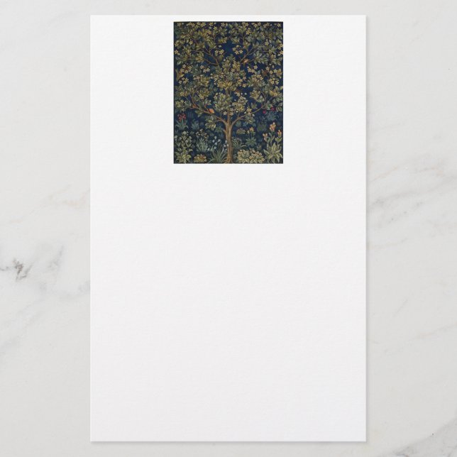 Vintage William Morris–Baum des Lebens  Briefpapier (Vorderseite)
