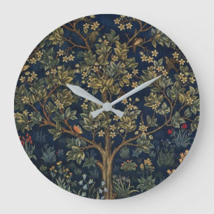 Vintage William Morris–Baum des Lebens  Große Wanduhr