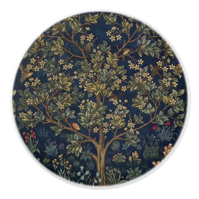 Vintage William Morris–Baum des Lebens  Keramikknauf (Vorderseite)