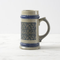 Vintage-William-Morris-Blumenmuster Blau Weiß