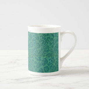 Vintage-William-Morris-Blumenmuster Grün Prozellantasse