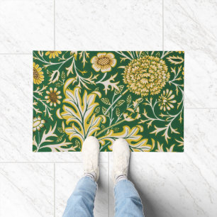 Vintage William Morris Cherwell Grün Blumen Kunst Fußmatte