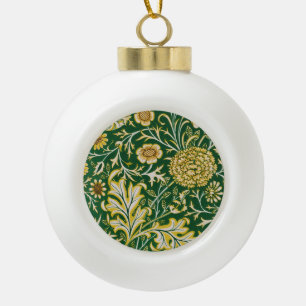 Vintage William Morris Cherwell Grün Blumen Kunst Keramik Kugel-Ornament
