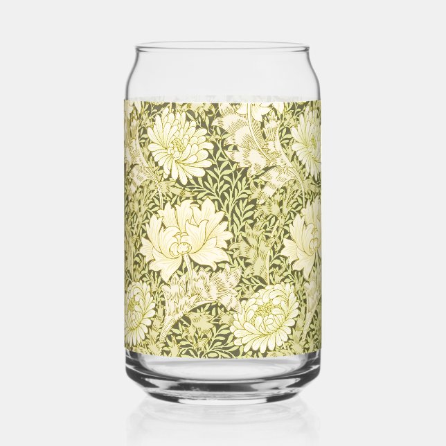 Vintage-William-Morris-Chrysanthemen-Muster Dosenglas (Vorderseite)