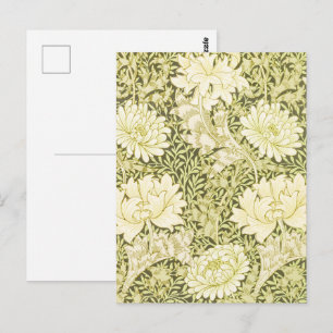Vintage-William-Morris-Chrysanthemen-Muster Postkarte