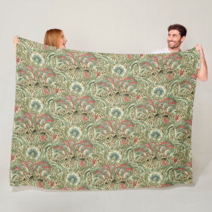 Vintage William Morris Corncockle Blume Fleecedecke