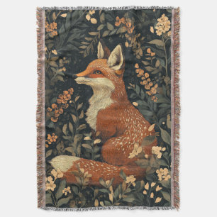 Vintage-William-Morris-Cottage-Core-Fuchs-und-Laub Decke
