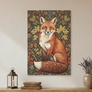 Vintage William Morris Cottage Fuchs Herbst Leinwanddruck