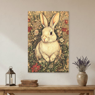 Vintage-William-Morris-Cottage-Tan-Kaninchen Leinwanddruck