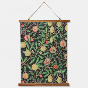 Vintage William Morris Fruit-Blätter Wandteppich Mit Holzrahmen