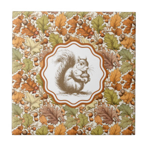 Vintage William Morris Herbstblatt Beeren Eichhörn Fliese