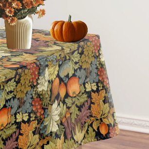 Vintage William Morris Herbstkürbisse Blätter Tischdecke