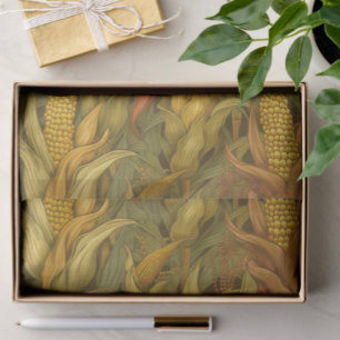 Vintage William Morris Herbstmais und Truthahn Seidenpapier