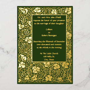 Vintage-William-Morris-Kelmscott-Weinreben-Rand Folieneinladung