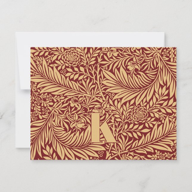 Vintage William Morris Larkspur Musterkarte Mitteilungskarte (Vorderseite)