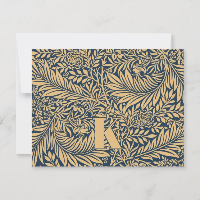 Vintage William Morris Larkspur Musterkarte Mitteilungskarte (Vorderseite)