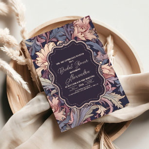 Vintage William Morris Lavendel-Hochzeit Einladung