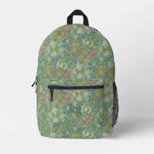Vintage William Morris Marineblau-Rot Chrysantheme